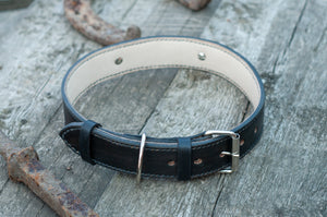 Wide 1 1/3 Inch Custom Leather Big Dog Collar - Mr.Stich
