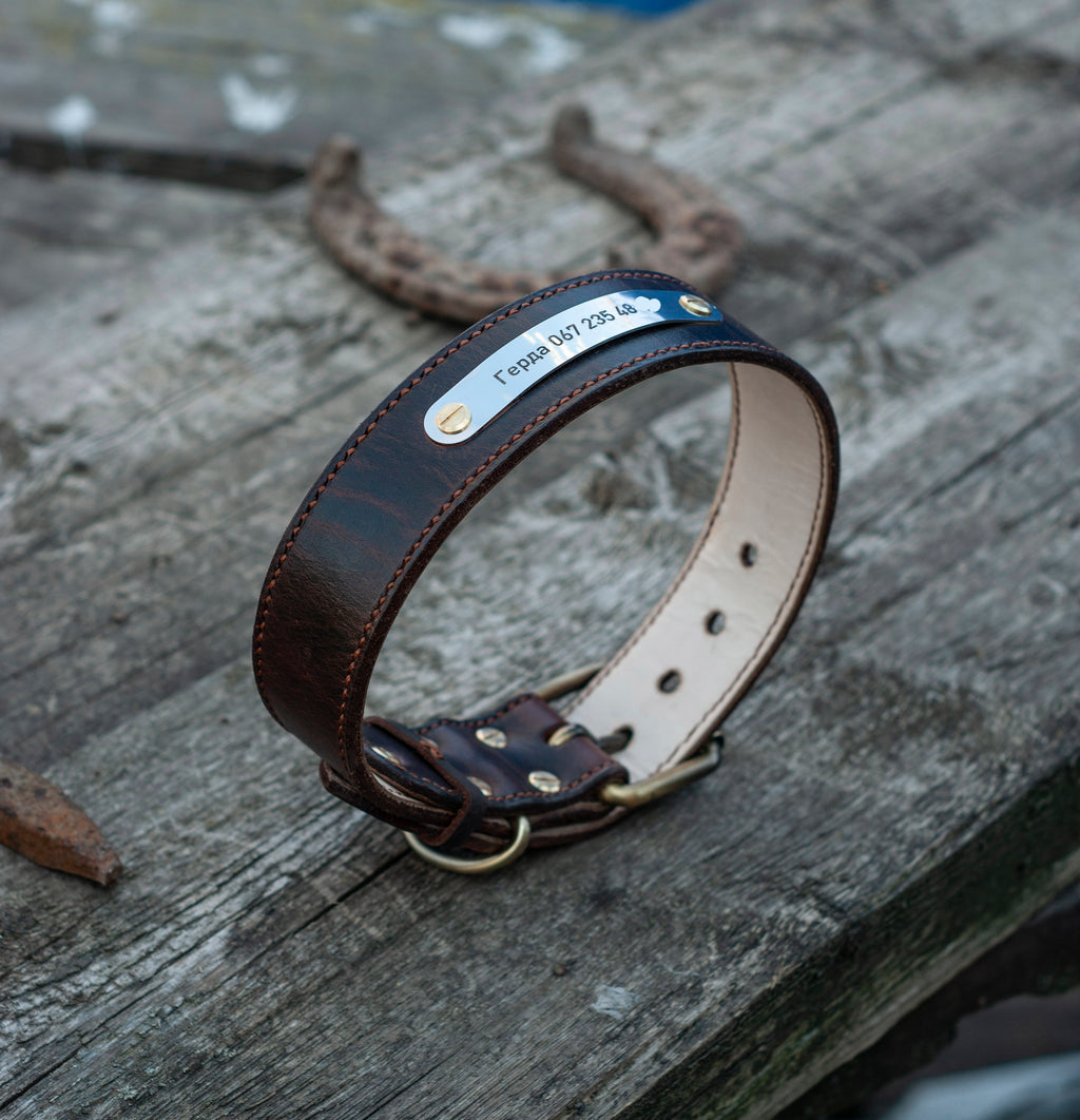 Extra Strong Solid Brass Wide Big Dog Collar - Mr.Stich
